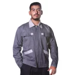 کاپشن تک کارگاهی طوسی شبرنگ‌دار